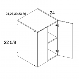 White Wood 36"W x 22 5/8"H x 24"D Two Door Wall